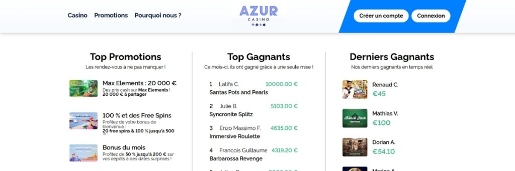 Azur casino en ligne